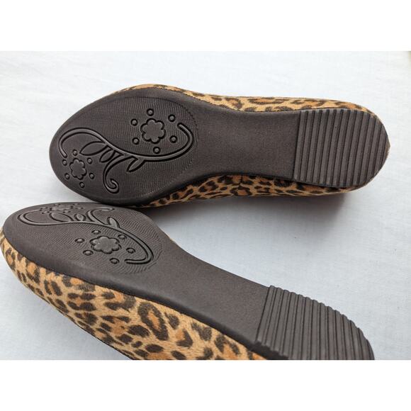 Cliffs By White Mountain Flats Size 8 Roar Leopard Cat Face Shoes Ballet Flat - Picture 9 of 13
